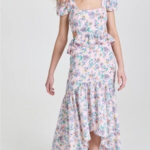 Likely Floral Print Dress in Pink and Blue